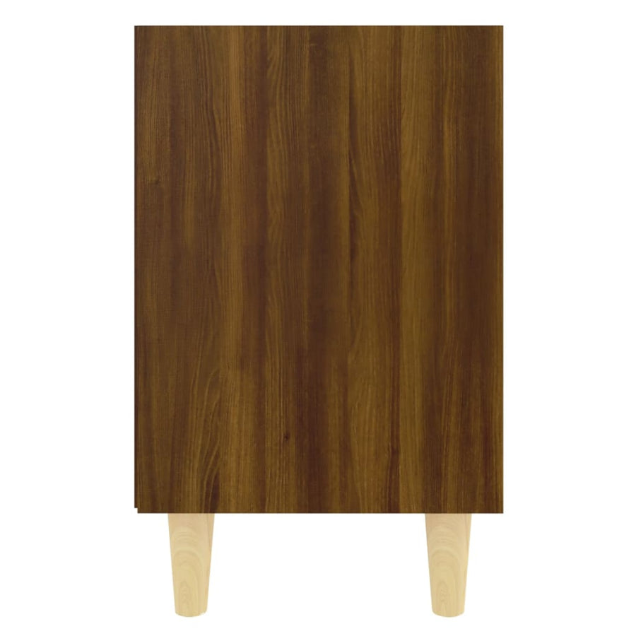 Nachtkastje met houten poten 40x30x50 cm bruin eikenkleur