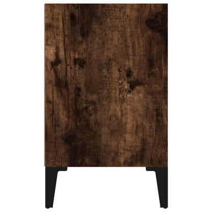 Nachtkastje Met Metalen Poten 40X30X50 Cm Kleurig 1 Gerookt eiken