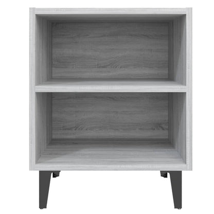 Nachtkastje Met Metalen Poten 40X30X50 Cm Eiken 1 Grijs sonoma