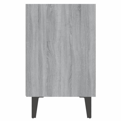 Nachtkastje Met Metalen Poten 40X30X50 Cm Eiken 1 Grijs sonoma