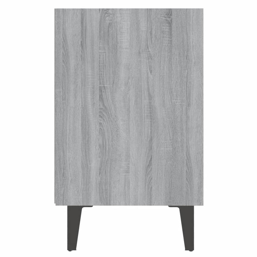 Nachtkastje Met Metalen Poten 40X30X50 Cm Eiken 1 Grijs sonoma
