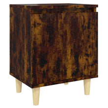 Nachtkastje Met Houten Poten 40X30X50 Cm Kleurig 1 Gerookt eiken