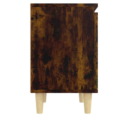 Nachtkastje Met Houten Poten 40X30X50 Cm Kleurig 1 Gerookt eiken