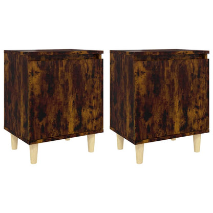 Nachtkastjes Met Houten Poten 40X30X50 Cm 2 Gerookt eiken