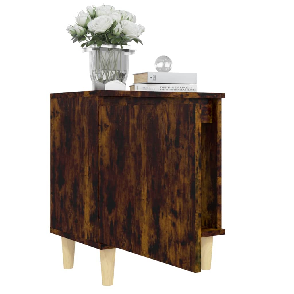 Nachtkastjes Met Houten Poten 40X30X50 Cm 2 Gerookt eiken