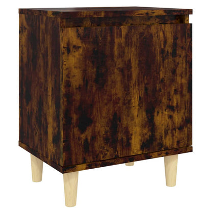 Nachtkastjes Met Houten Poten 40X30X50 Cm 2 Gerookt eiken