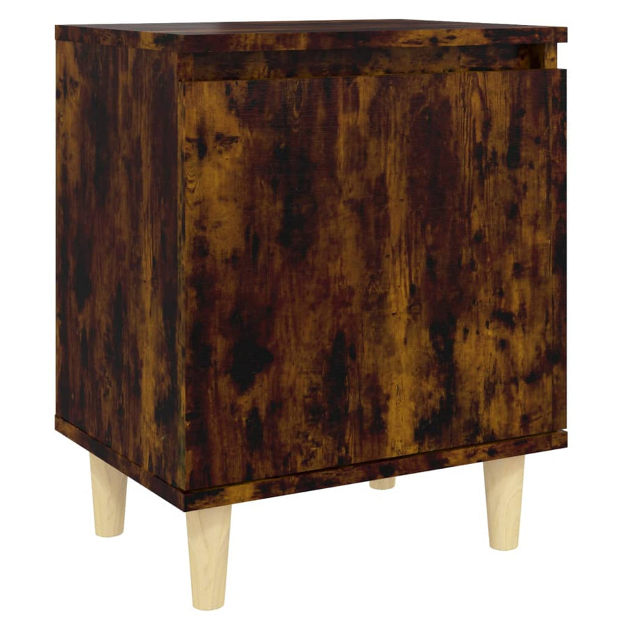 Nachtkastjes Met Houten Poten 40X30X50 Cm 2 Gerookt eiken