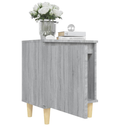 Nachtkastje met houten poten 40x30x50 cm grijs sonoma eiken