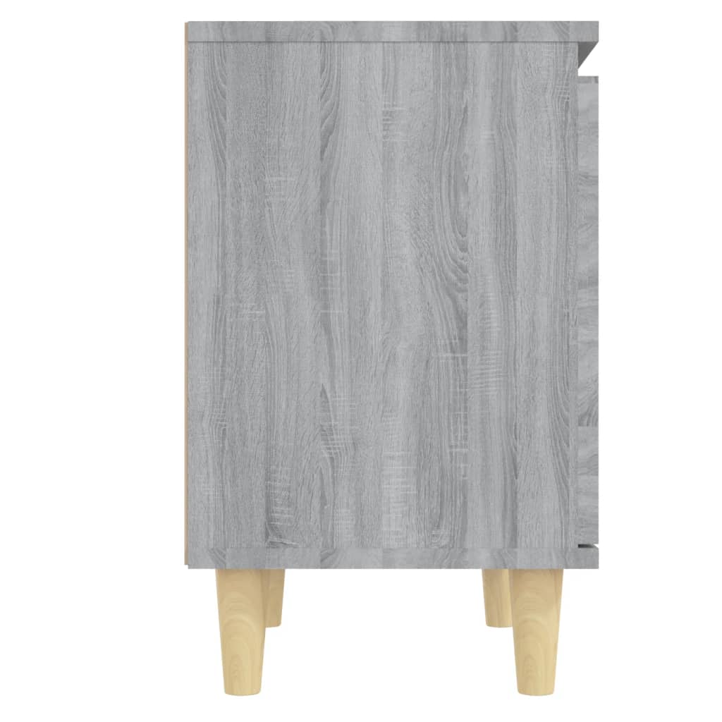 Nachtkastje met houten poten 40x30x50 cm grijs sonoma eiken