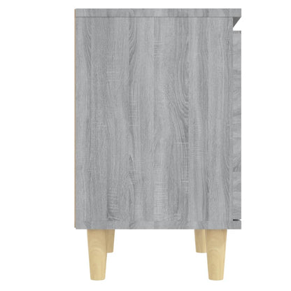 Nachtkastje met houten poten 40x30x50 cm grijs sonoma eiken