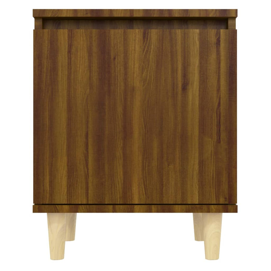 Nachtkastje Met Houten Poten 40X30X50 Cm 1 bruin eikenkleur