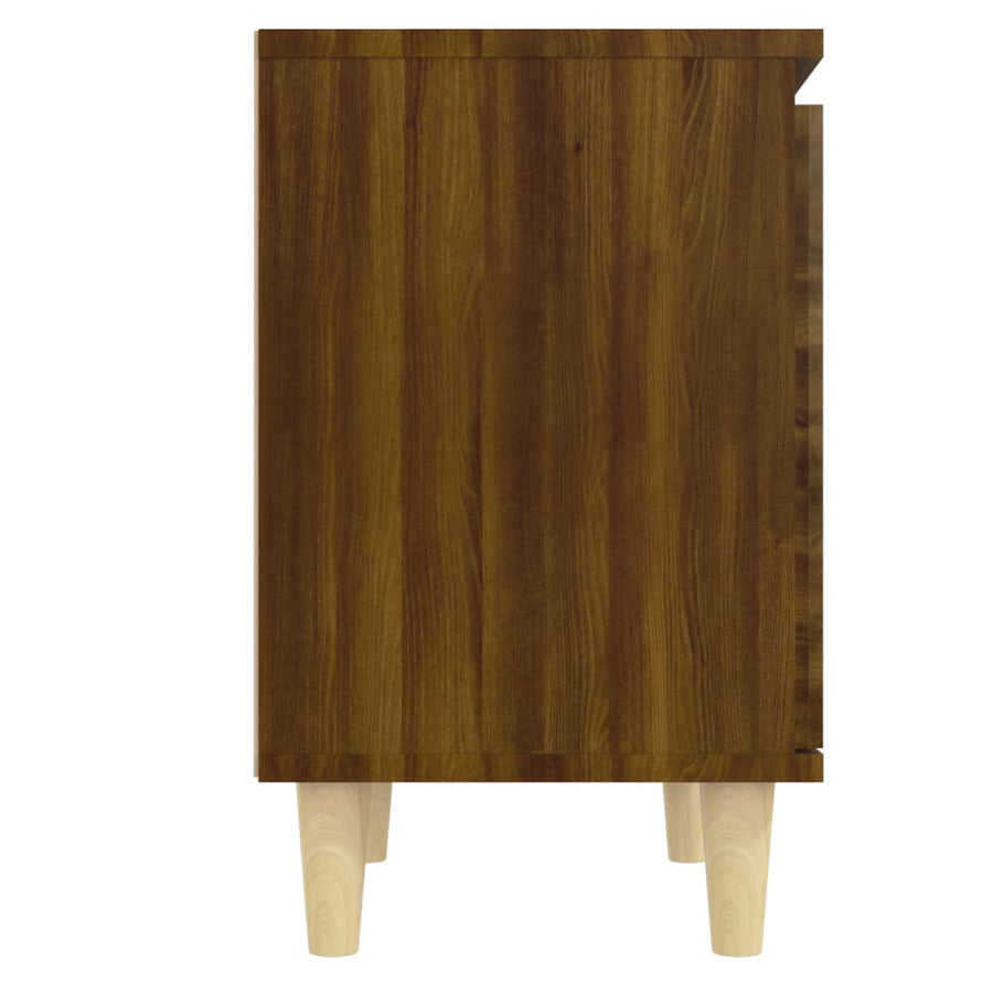 Nachtkastje Met Houten Poten 40X30X50 Cm 1 bruin eikenkleur