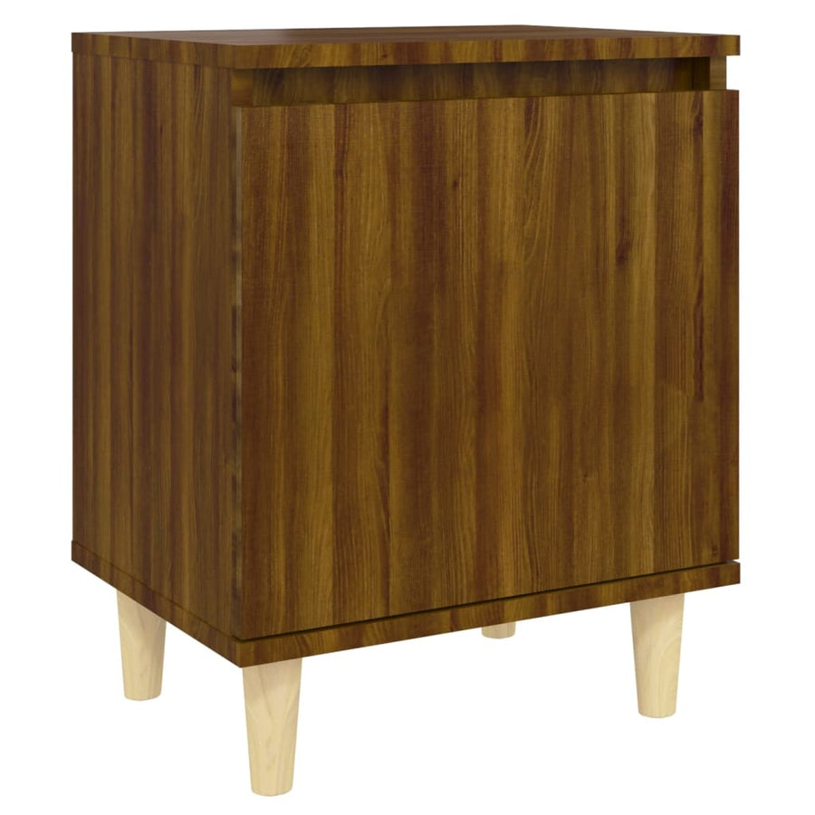 Nachtkastjes Met Houten Poten 40X30X50 Cm Bruineikenkleur 2 bruin eikenkleur
