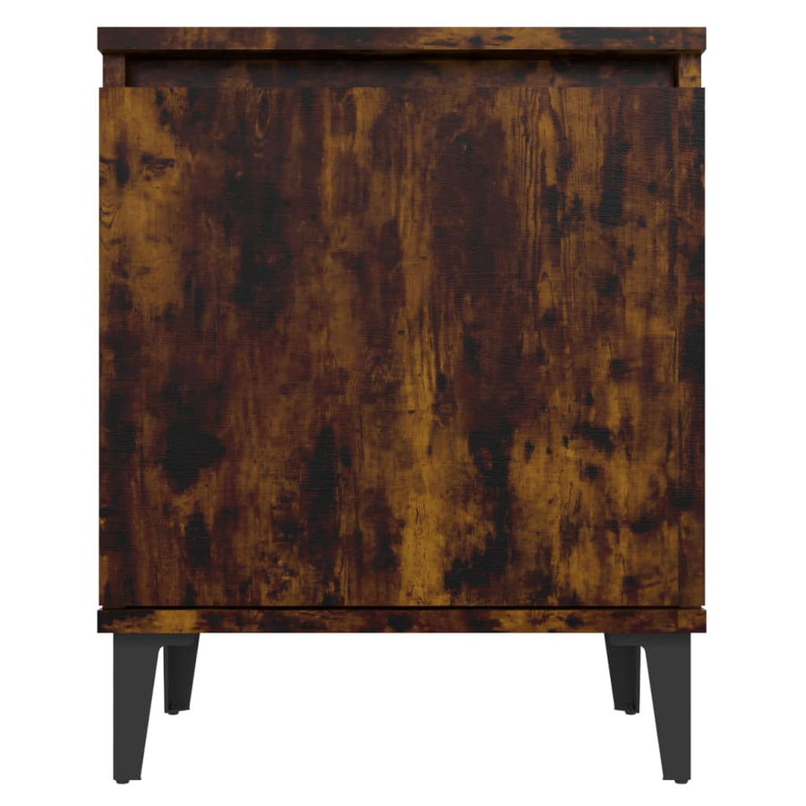 Nachtkastjes Met Metalen Poten 40X30X50 Cm Kleurig 2 Gerookt eiken