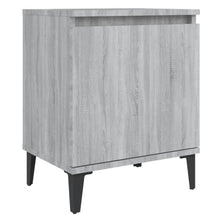Nachtkastje met metalen poten 40x30x50 cm grijs sonoma eiken