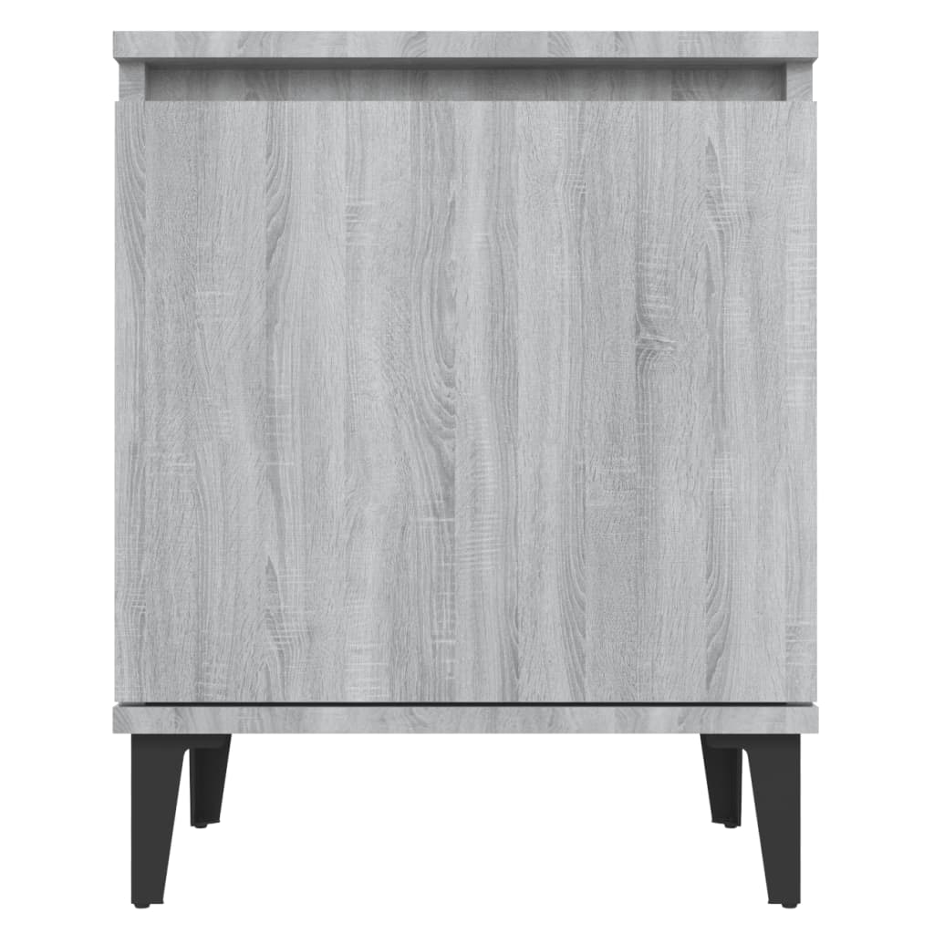 Nachtkastje met metalen poten 40x30x50 cm grijs sonoma eiken