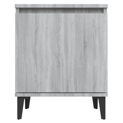 Nachtkastje met metalen poten 40x30x50 cm grijs sonoma eiken