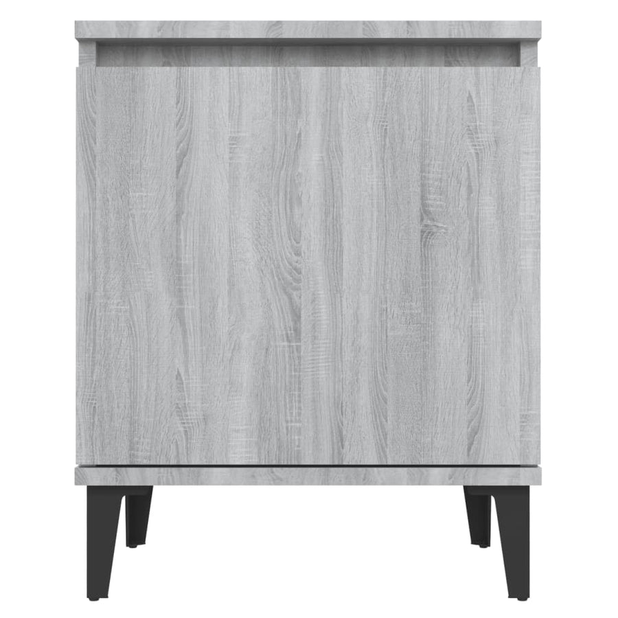 Nachtkastje met metalen poten 40x30x50 cm grijs sonoma eiken