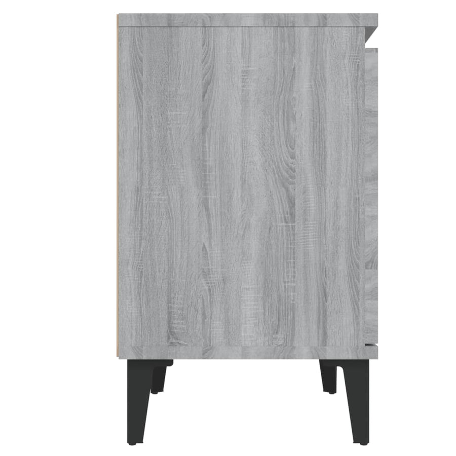Nachtkastje met metalen poten 40x30x50 cm grijs sonoma eiken