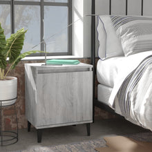 Nachtkastje met metalen poten 40x30x50 cm grijs sonoma eiken