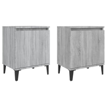 Nachtkastjes Met Metalen Poten 40X30X50 Cm 2 Grijs sonoma