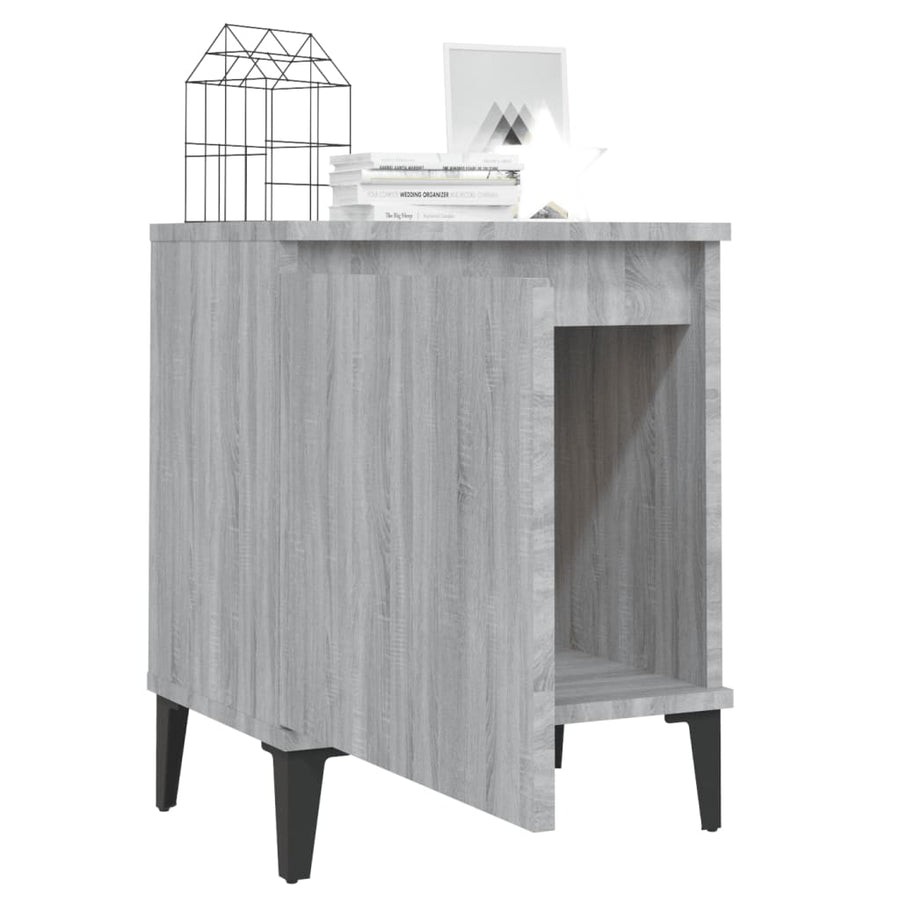 Nachtkastjes Met Metalen Poten 40X30X50 Cm 2 Grijs sonoma