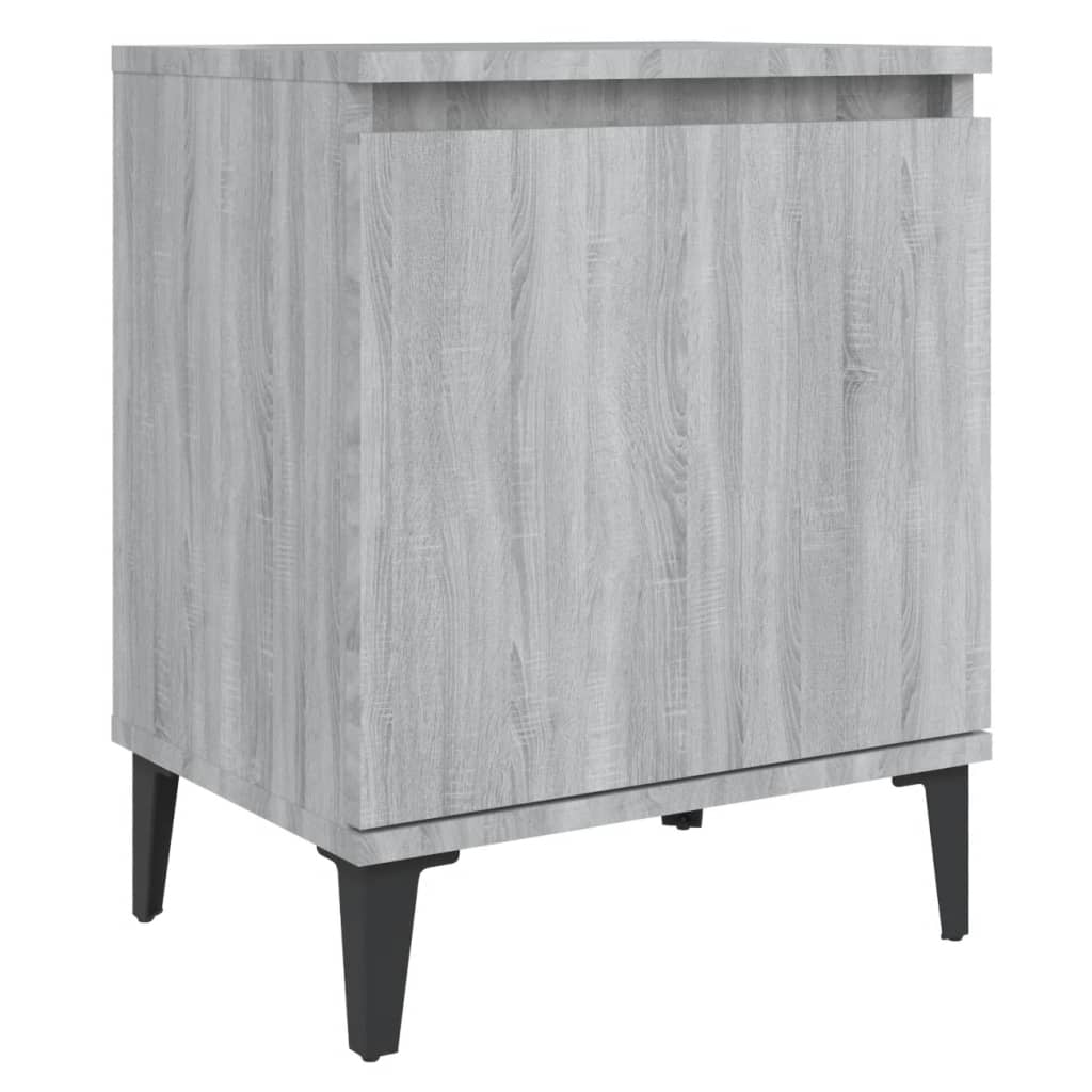 Nachtkastjes Met Metalen Poten 40X30X50 Cm 2 Grijs sonoma