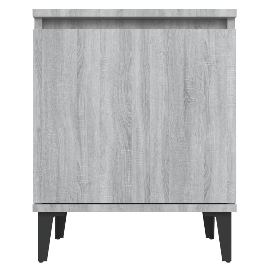 Nachtkastjes Met Metalen Poten 40X30X50 Cm 2 Grijs sonoma