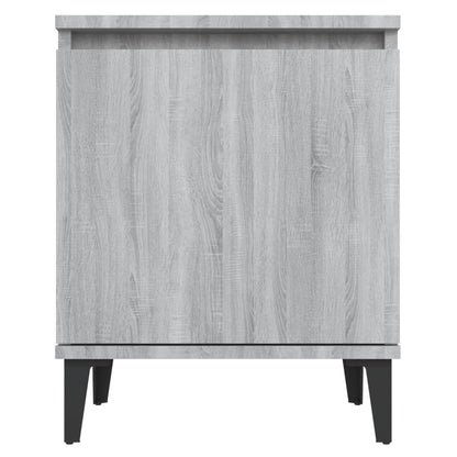 Nachtkastjes Met Metalen Poten 40X30X50 Cm 2 Grijs sonoma