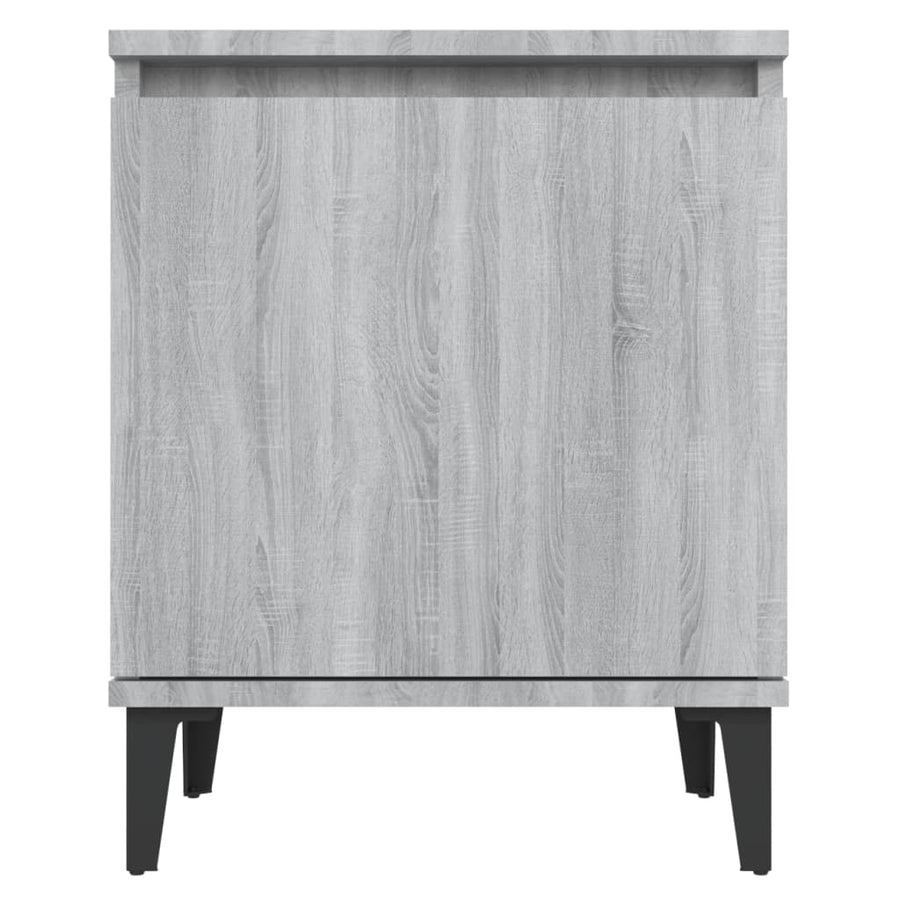 Nachtkastjes Met Metalen Poten 40X30X50 Cm 2 Grijs sonoma