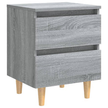 Nachtkastje Met Houten Poten 40X35X50 Cm Eiken 1 Grijs sonoma