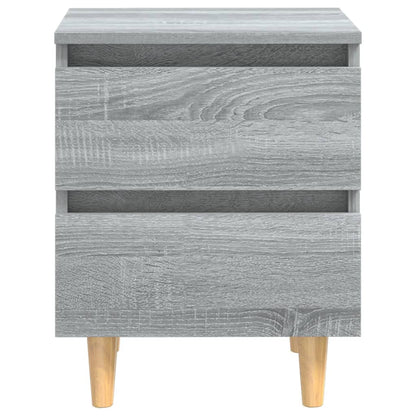 Nachtkastje Met Houten Poten 40X35X50 Cm Eiken 1 Grijs sonoma