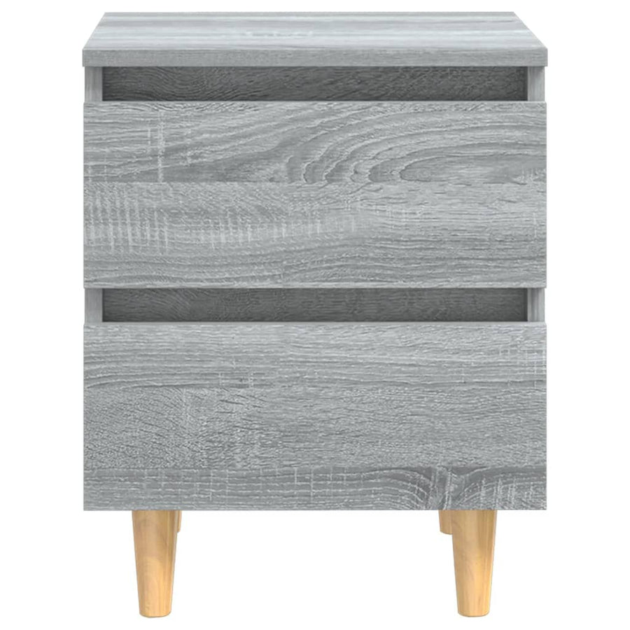 Nachtkastje Met Houten Poten 40X35X50 Cm Eiken 1 Grijs sonoma