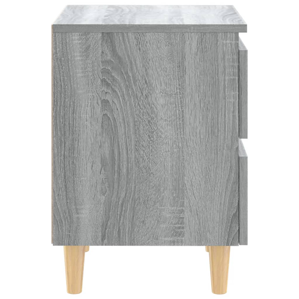 Nachtkastje Met Houten Poten 40X35X50 Cm Eiken 1 Grijs sonoma