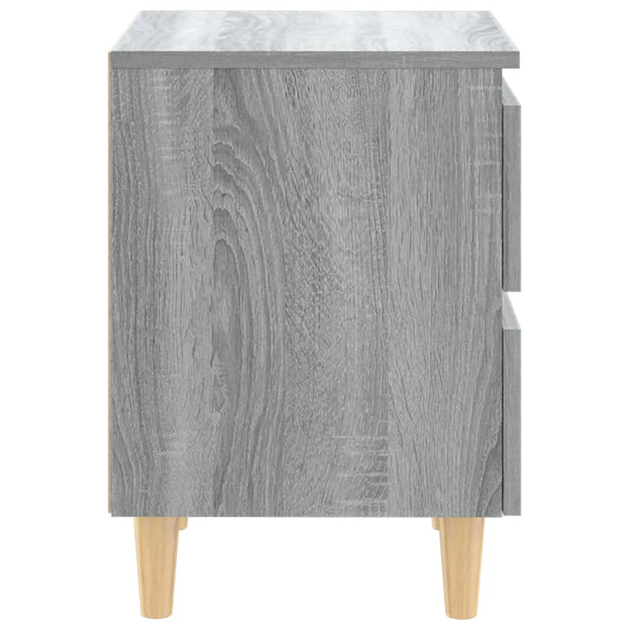 Nachtkastje Met Houten Poten 40X35X50 Cm Eiken 1 Grijs sonoma