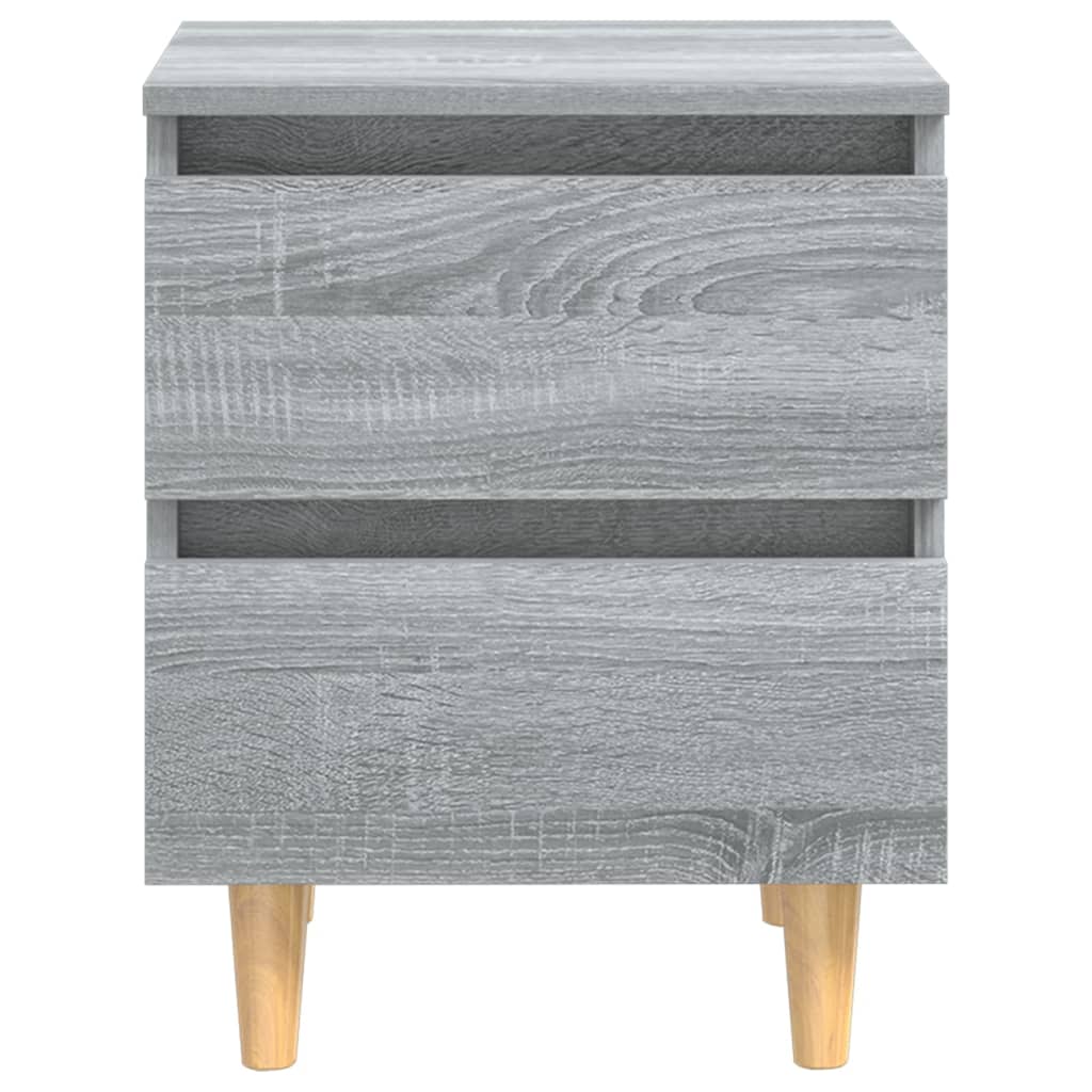 Nachtkastjes Met Houten Poten 40X35X50 Cm 2 Grijs sonoma