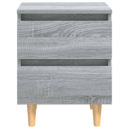 Nachtkastjes Met Houten Poten 40X35X50 Cm 2 Grijs sonoma