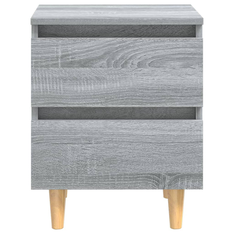 Nachtkastjes Met Houten Poten 40X35X50 Cm 2 Grijs sonoma