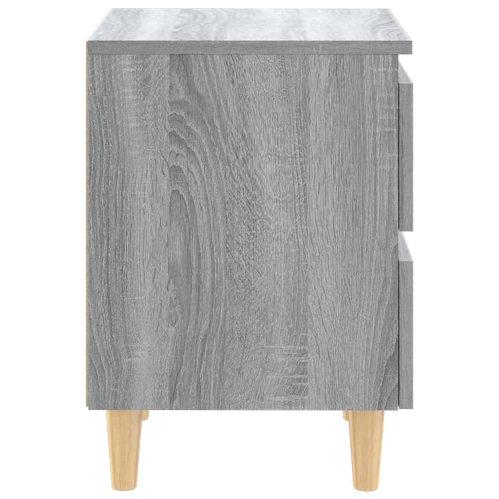 Nachtkastjes Met Houten Poten 40X35X50 Cm 2 Grijs sonoma