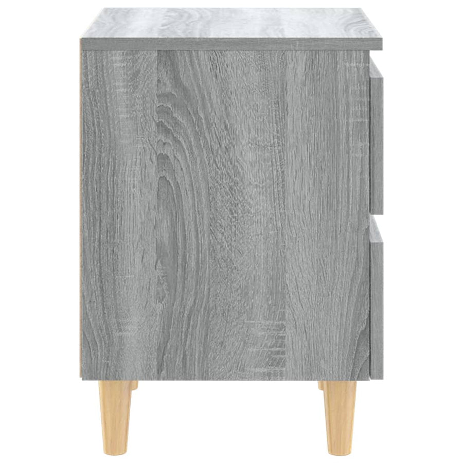 Nachtkastjes Met Houten Poten 40X35X50 Cm 2 Grijs sonoma