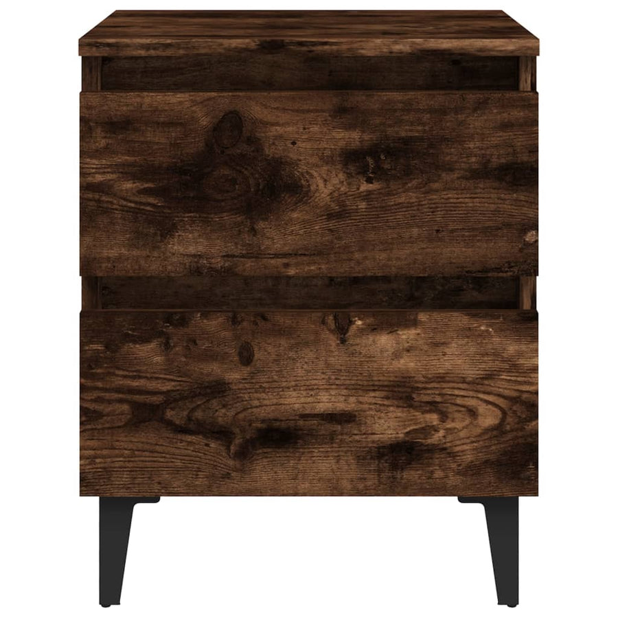 Nachtkastjes Met Metalen Poten 40X35X50 Cm 2 Gerookt eiken