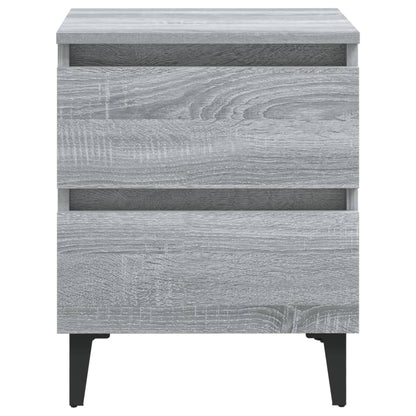 Nachtkastje met metalen poten 40x35x50 cm grijs sonoma eiken