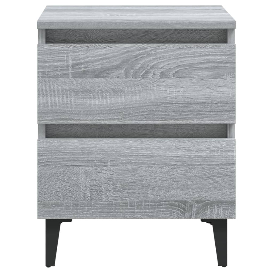 Nachtkastje met metalen poten 40x35x50 cm grijs sonoma eiken