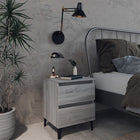 Bedside tables 2 pcs with metal legs 40x35x50 cm grey sonoma