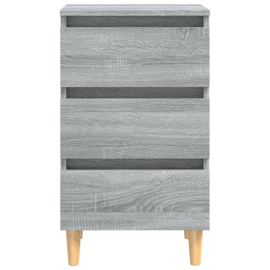 Nachtkastje met houten poten 40x35x69 cm grijs sonoma eiken 1 Grijs sonoma