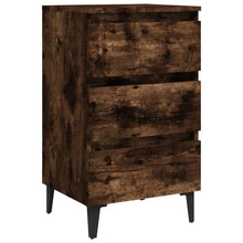 Nachtkastje Met Metalen Poten 40X35X69 Cm Kleurig 1 Gerookt eiken