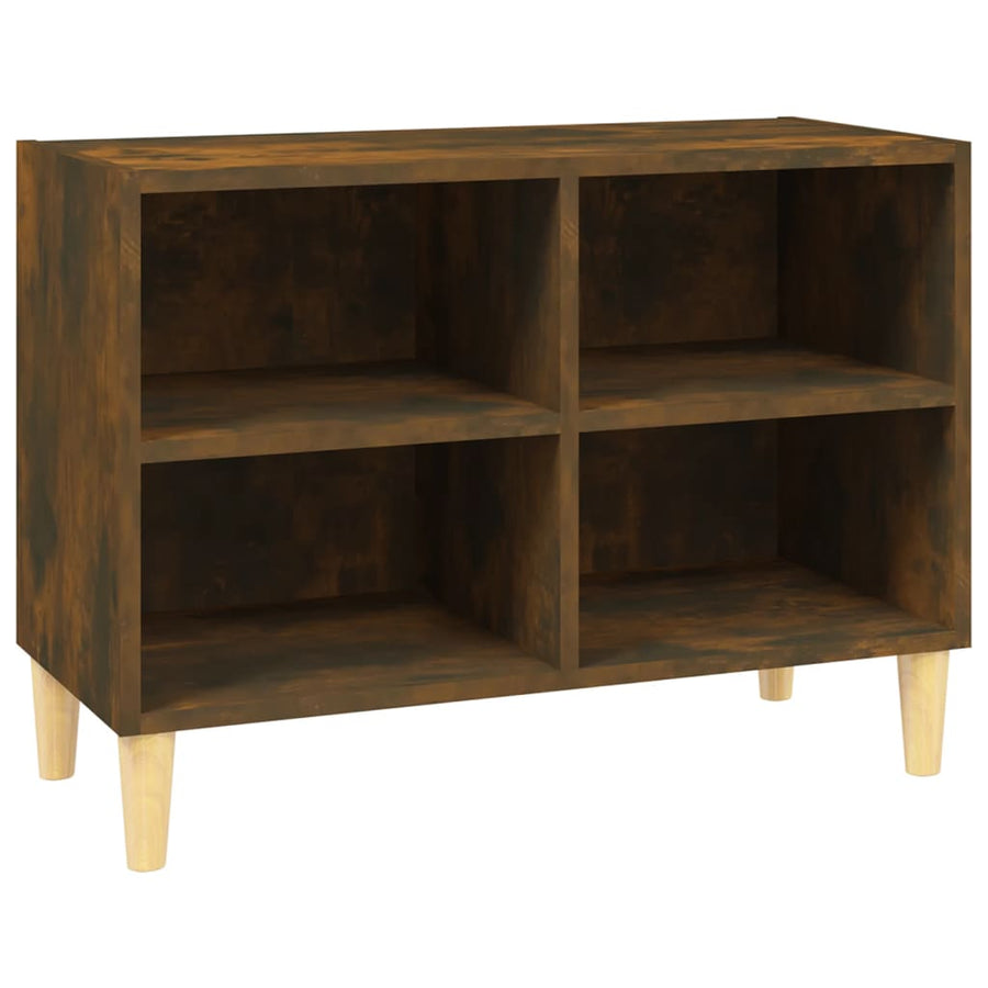 Tv-meubel met houten poten 69,5x30x50 cm gerookt eikenkleurig 69.5 x 30 x 50 cm Gerookt eiken