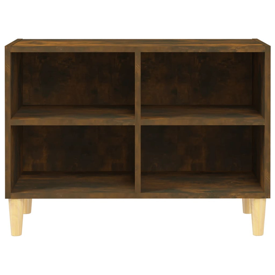 Tv-meubel met houten poten 69,5x30x50 cm gerookt eikenkleurig 69.5 x 30 x 50 cm Gerookt eiken