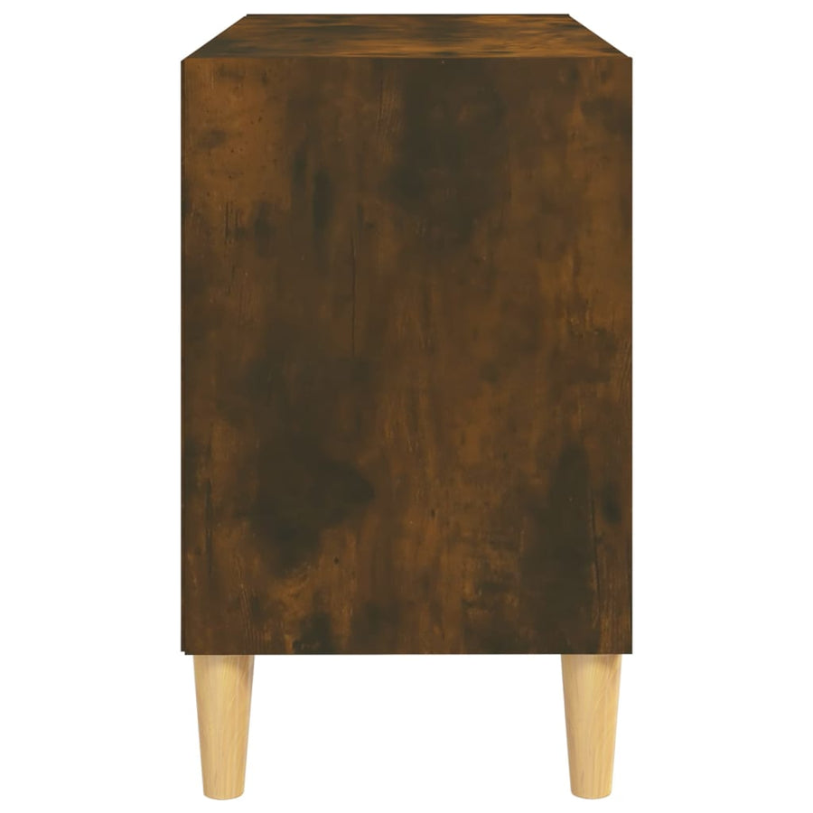 Tv-meubel met houten poten 69,5x30x50 cm gerookt eikenkleurig 69.5 x 30 x 50 cm Gerookt eiken