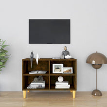 Tv-meubel met houten poten 69,5x30x50 cm gerookt eikenkleurig 69.5 x 30 x 50 cm Gerookt eiken